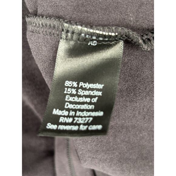 FLX Cropped Microfleece Top Raglan Sleeve Black Thumbholes Stretch Lounge Medium - Picture 7 of 8